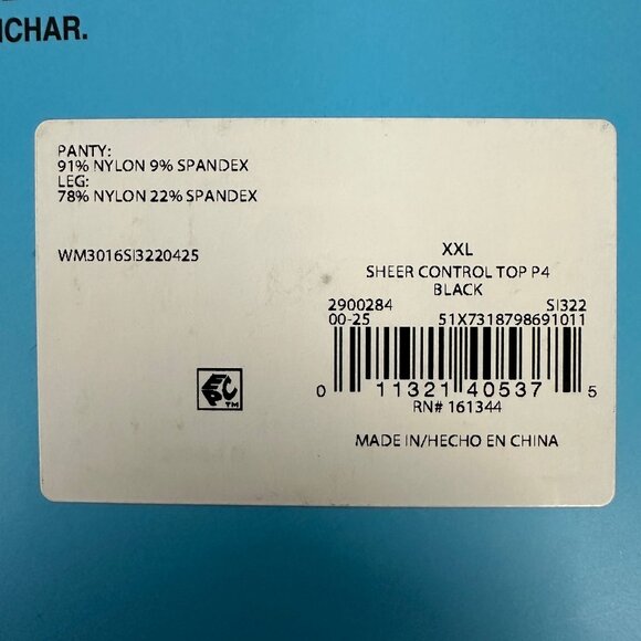 Silk Impressions Sheer All Day Control Top High Waisted Tights 4 Pairs XXL Black - Picture 6 of 11